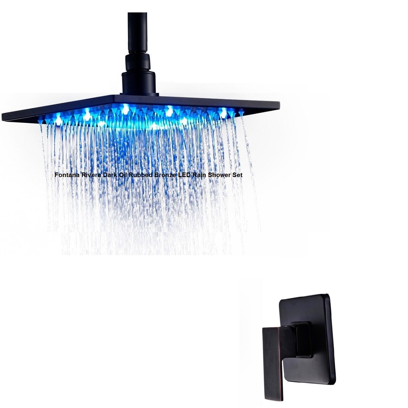 Fontana Rivera-DARK-Oil Rubbed Bronze-Shower-Set With-LED Color